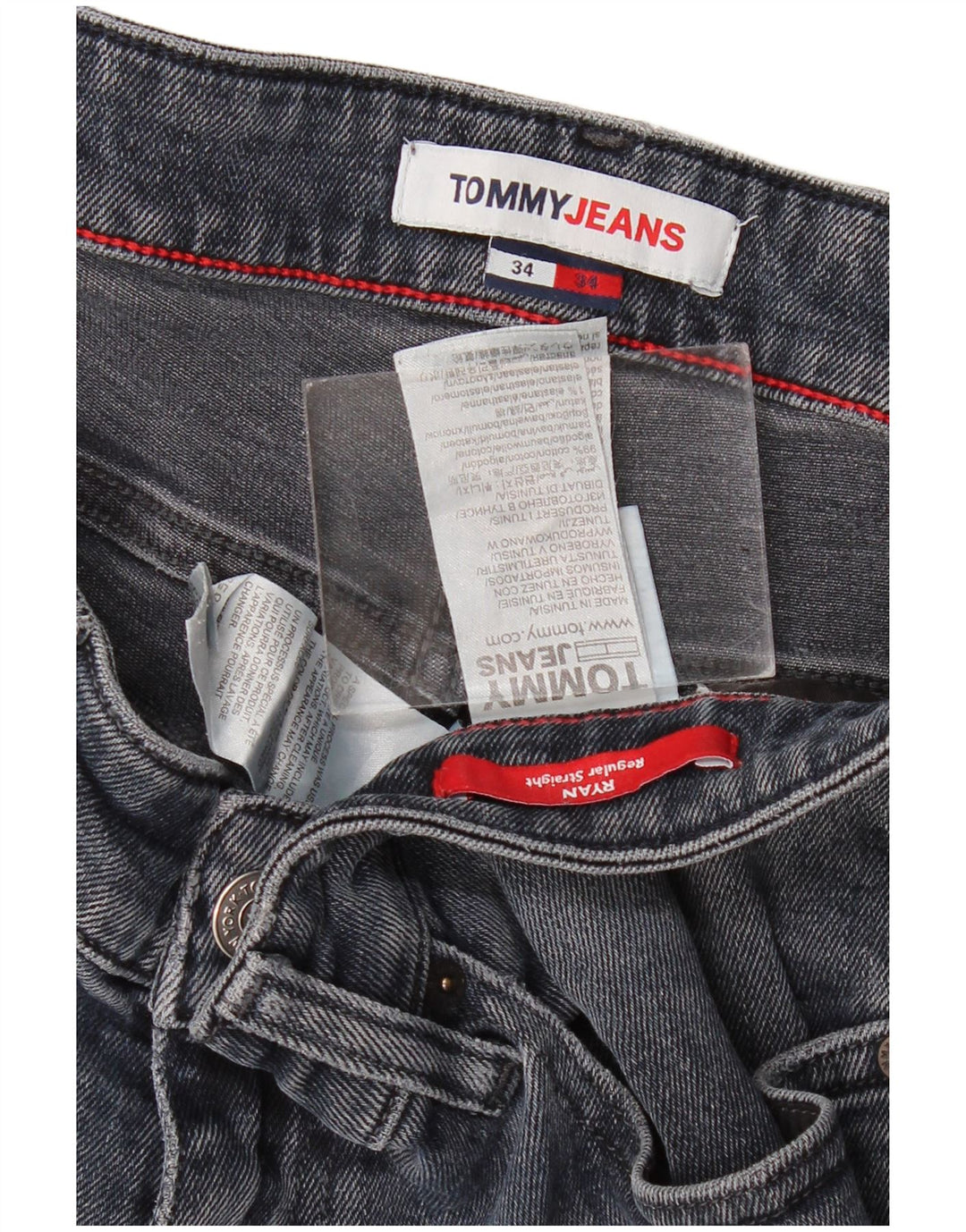 Męskie dżinsy Tommy Hilfiger Ryan Straight W34 L34 Granatowa bawełna