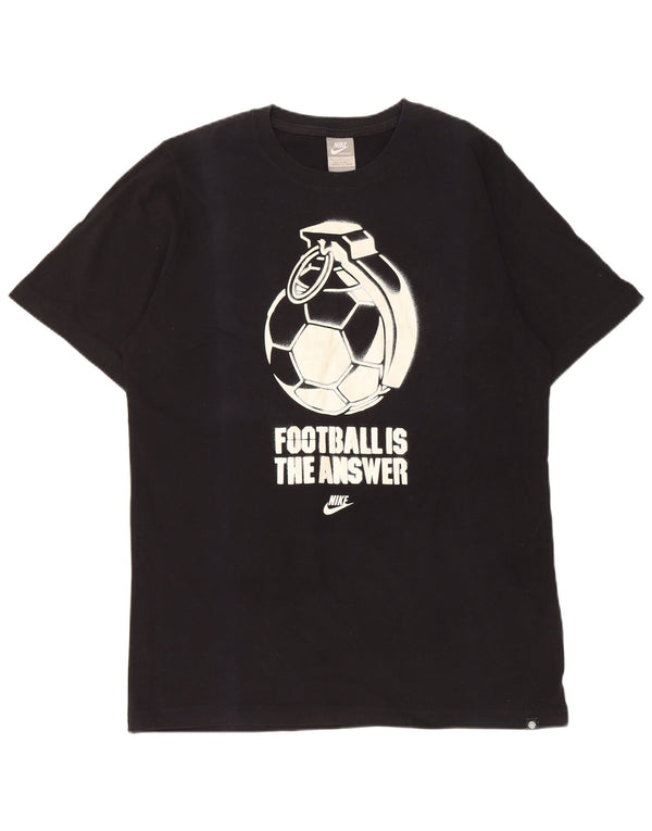 Męski T-shirt z grafiką Nike, duży, czarny, bawełniany