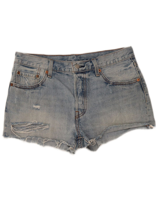Damskie spodnie jeansowe Levi's 501 Distressed W29 Średnioniebieskie bawełniane
