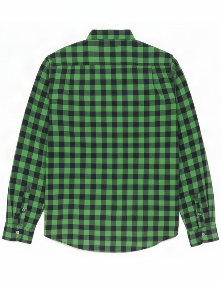 American Eagle Mens Classic Fit Shirt Small Green Gingham Cotton