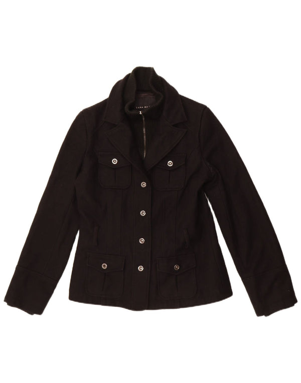 Damska marynarka Zara zapinana na 4 guziki UK 14 2Średni czarny poliester