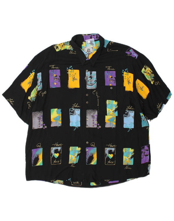 Męska koszula z krótkim rękawem Goldress, rozmiar 43/44 XL, czarna geometryczna