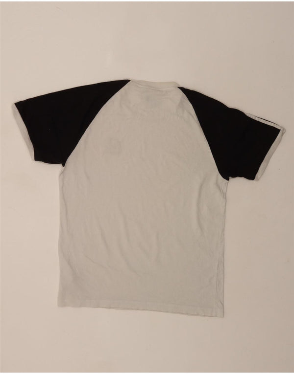 Adidas Męski T-shirt Top Średniej Białej Bawełny z Blokami Kolorów