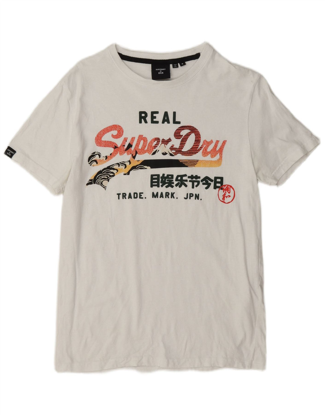 Męski T-shirt z grafiką Superdry, średni biały bawełniany