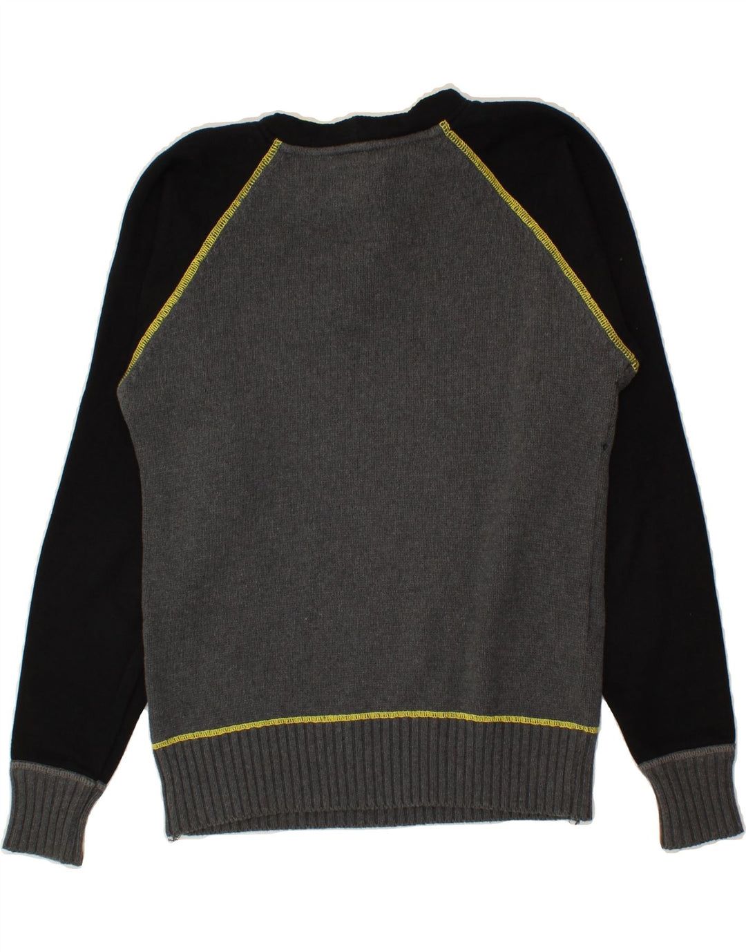 FILA Womens Crew Neck Jumper Sweater UK 14 Medium Grey Colourblock Vintage Fila and Second-Hand Fila from Messina Hembry 