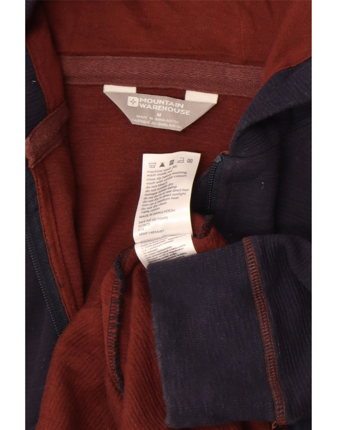 Męski sweter z kapturem i zamkiem Mountain Warehouse, średni granatowy, bawełniany
