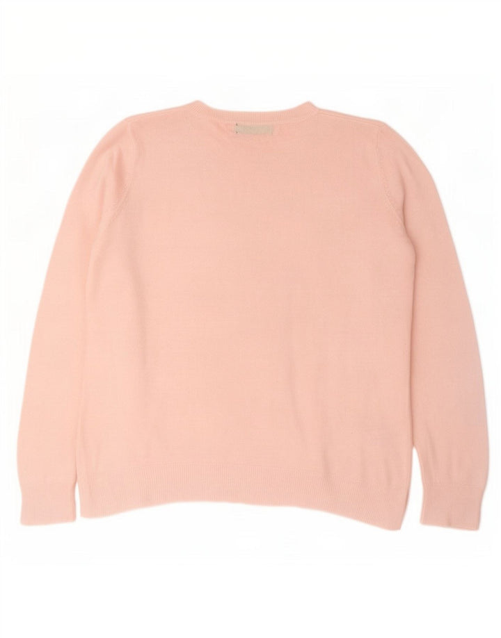 Marks & Spencer Damski sweter oversize z dekoltem w łódkę, UK 16, duży różowy