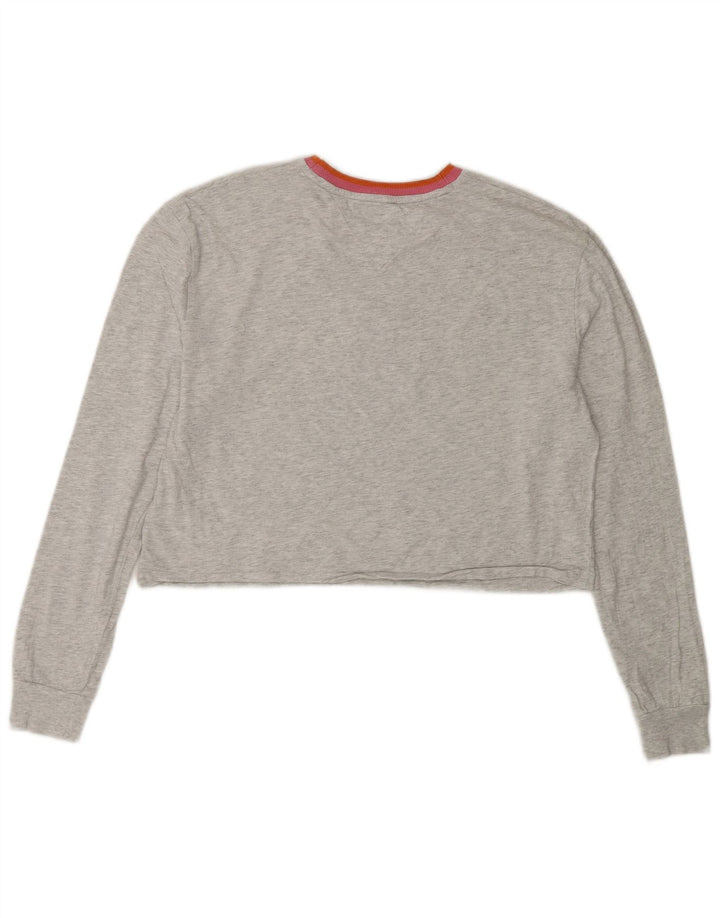 Damski top oversize Tommy Hilfiger z długim rękawem, UK 10, mały, szary