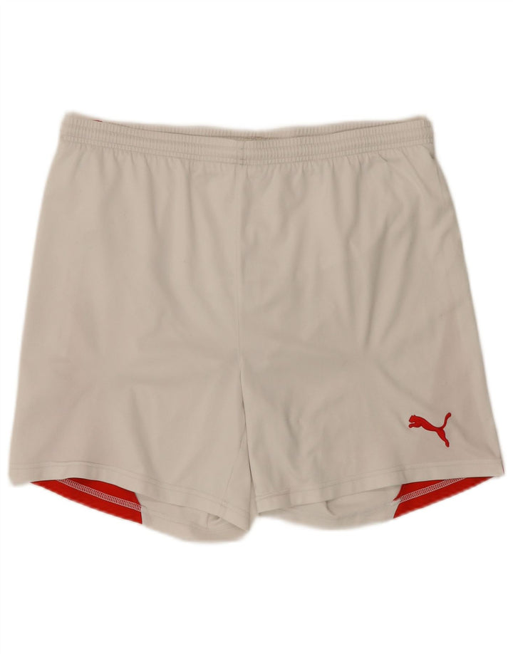 Męskie spodenki sportowe Puma, duże, białe, z blokami kolorów