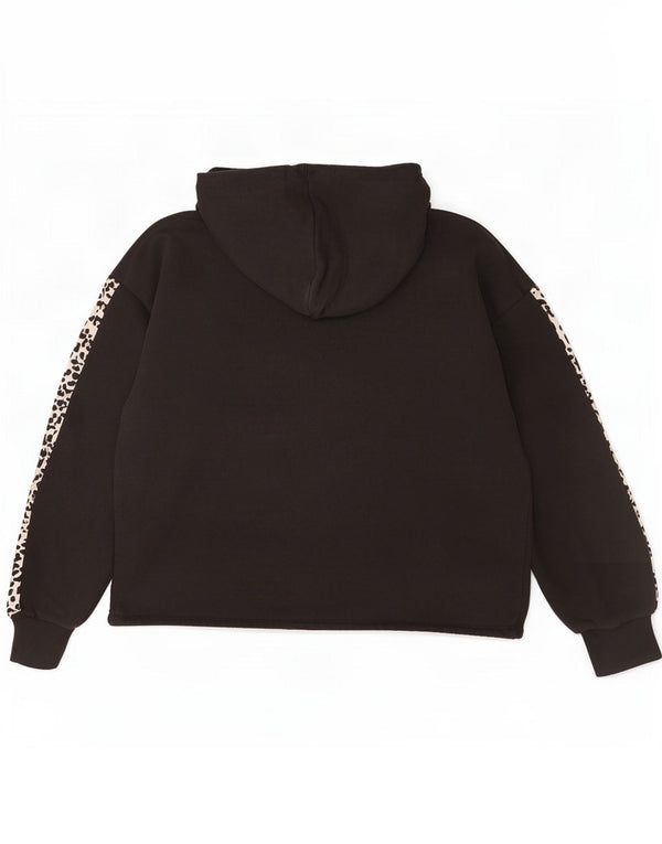 Damski sweter oversize Puma z kapturem UK 10, mały czarny nadruk zwierzęcy