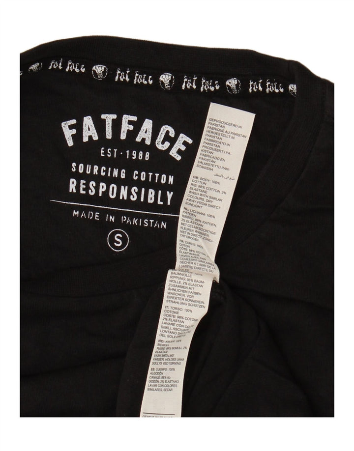 FAT FACE Mens T-Shirt Top Small Black Cotton