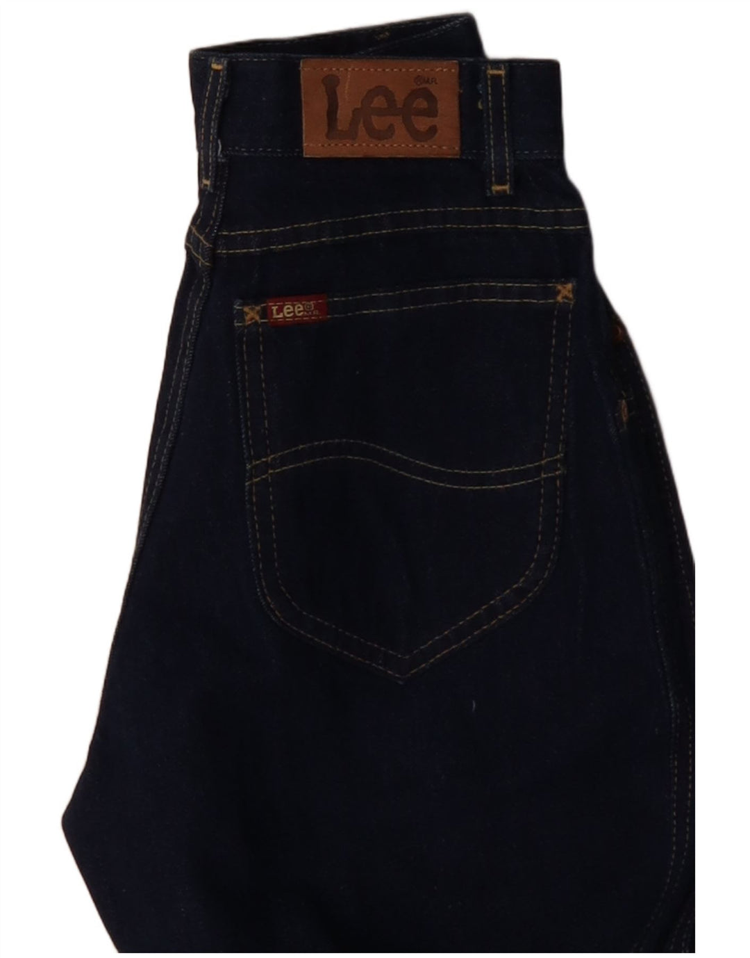 Damskie jeansy z wysokim stanem LEE W22 L27 granatowe