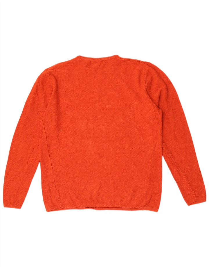Męski sweter z okrągłym dekoltem Zara, mała pomarańczowa wiskoza