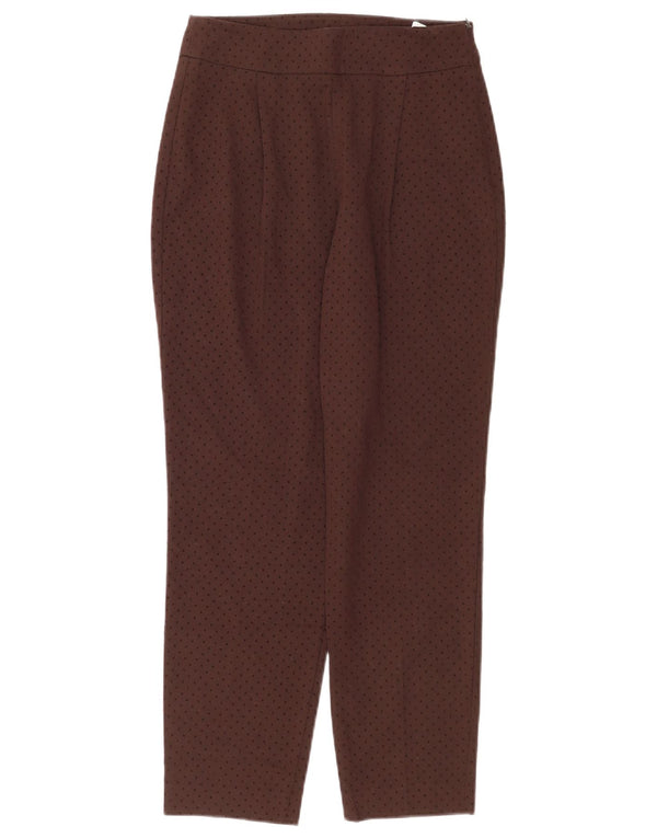 Damskie zwężane spodnie codzienne Zara XS W24 L25 Brązowy poliester w kropki