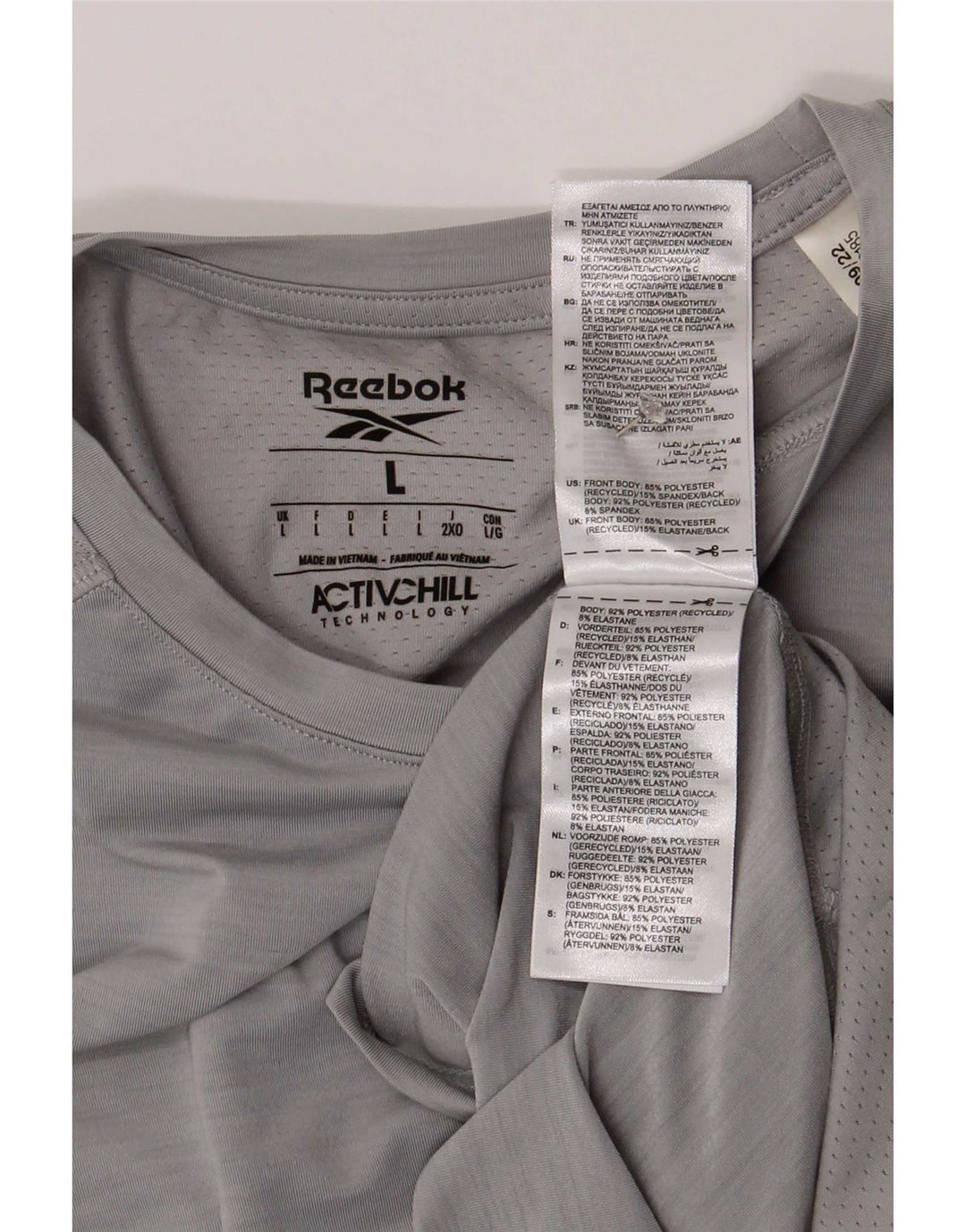 T-shirt męski Reebok, duży, szary, poliester