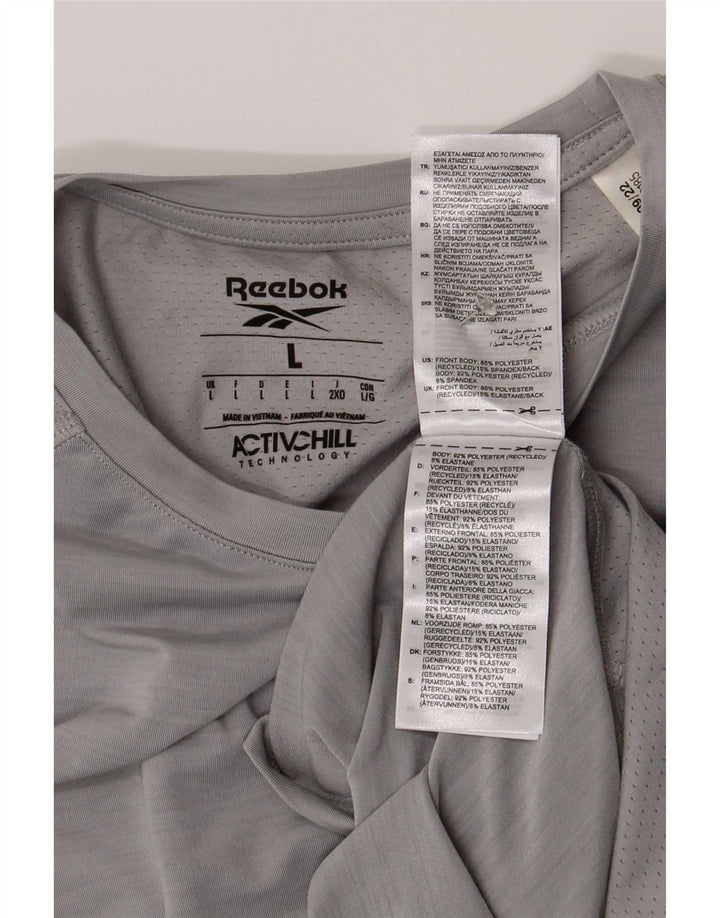 T-shirt męski Reebok, duży, szary, poliester