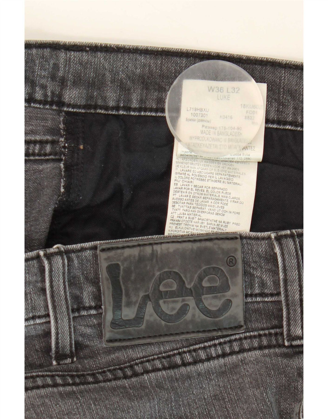 Męskie jeansy Lee Luke Slim W36 L28 Szara bawełna