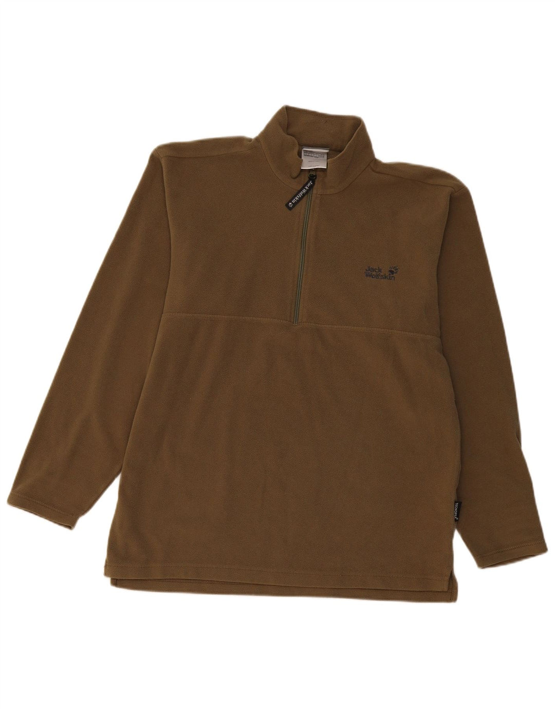 JACK WOLFSKIN Męski sweter polarowy zapinany na zamek, UK 40/42, duży, khaki, poliester