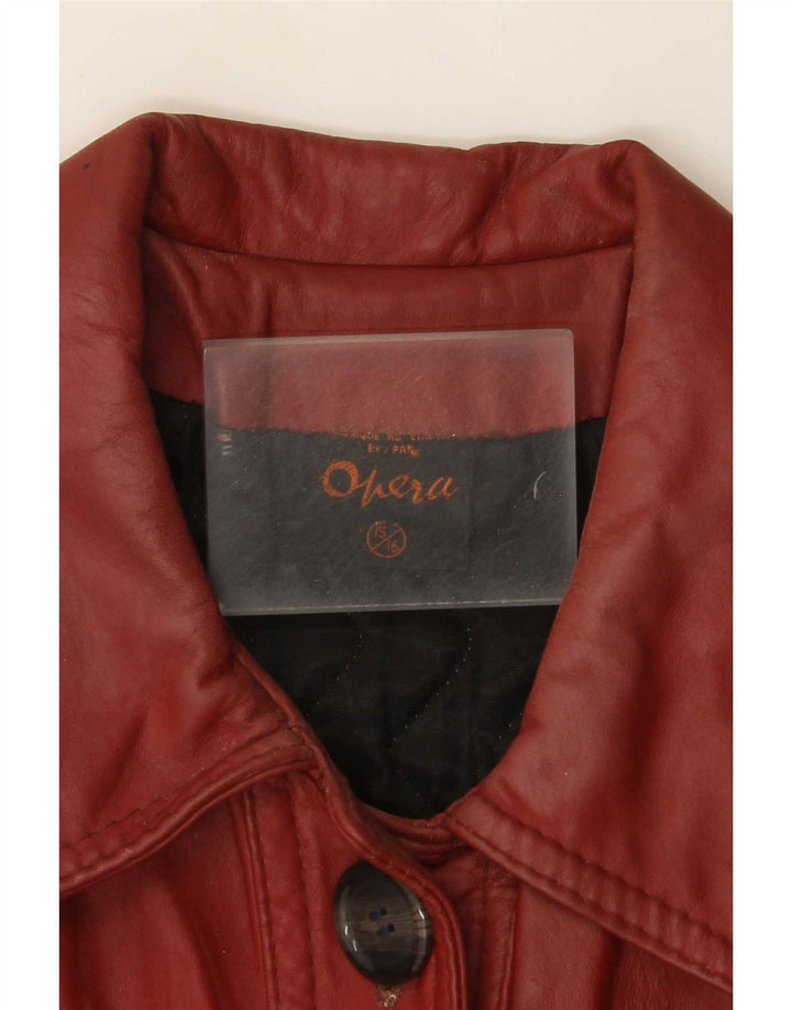 Damski płaszcz skórzany Opera UK 10 Small Burgund Classic