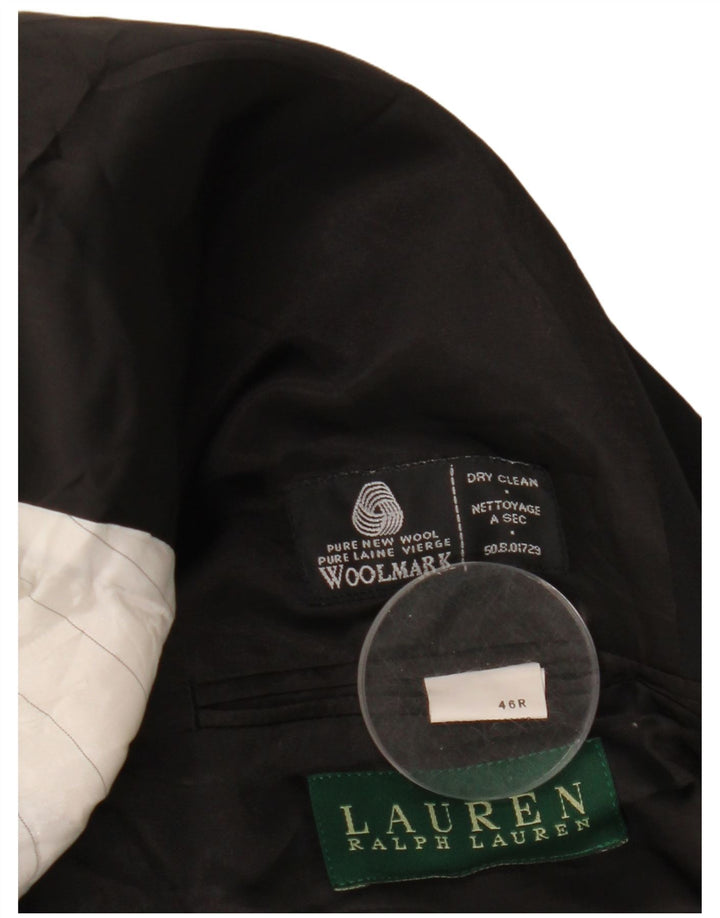 Ralph Lauren Męska marynarka zapinana na 2 guziki UK 46 2XL Czarna wełna