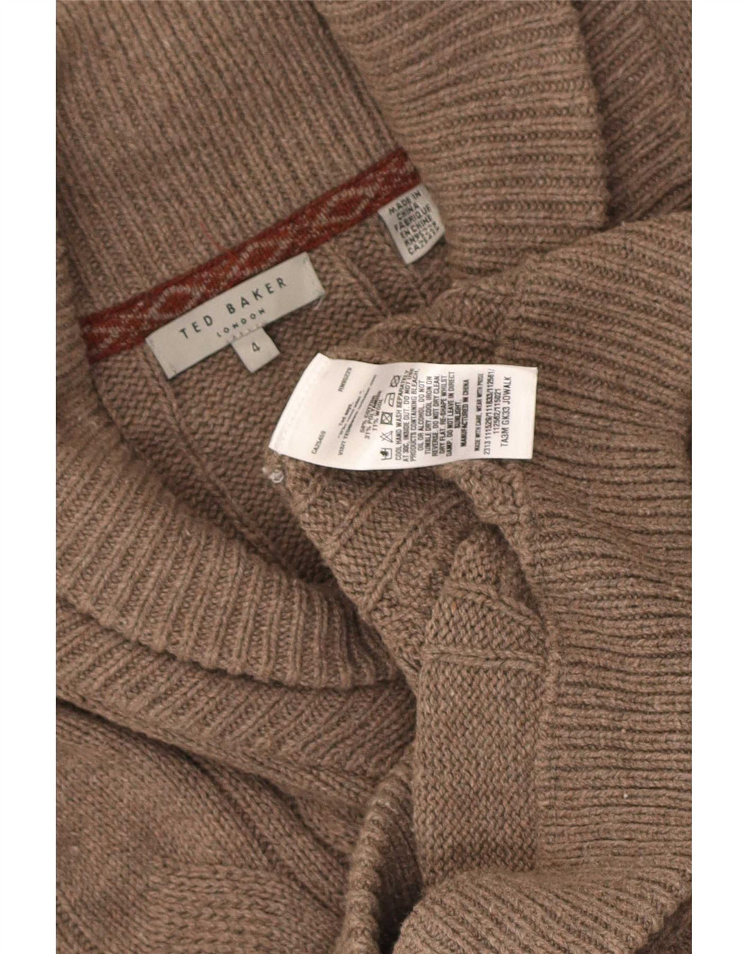 Męski sweter rozpinany Ted Baker, rozmiar 4, duży, brązowy, bawełniany