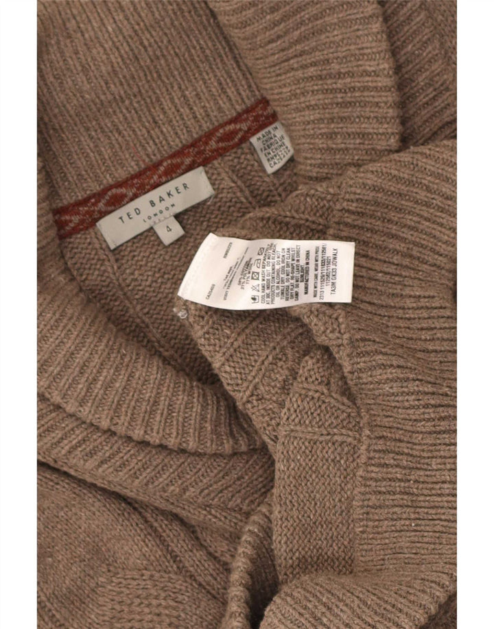 Męski sweter rozpinany Ted Baker, rozmiar 4, duży, brązowy, bawełniany