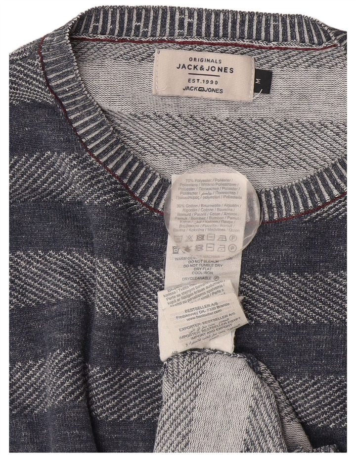 Męski sweter Jack & Jones z okrągłym dekoltem, w średnie granatowe paski