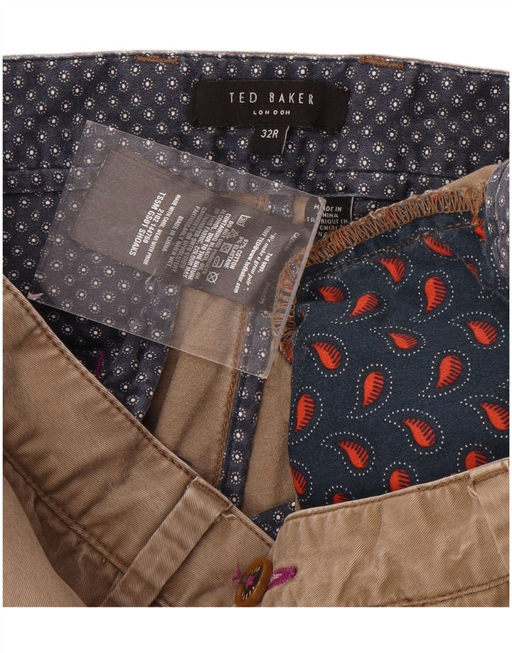 Męskie spodenki chino Ted Baker W32, średniobrązowe, bawełniane