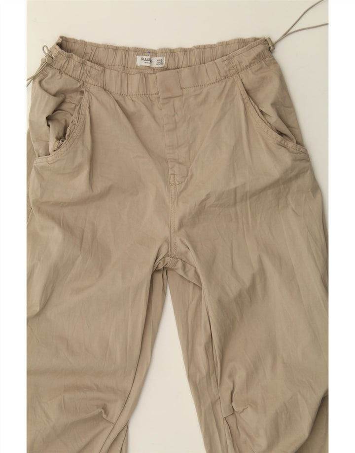 PULL & BEAR Womens Joggers Casual Trousers Small W27 L30 Beige Vintage Pull & Bear and Second-Hand Pull & Bear from Messina Hembry 
