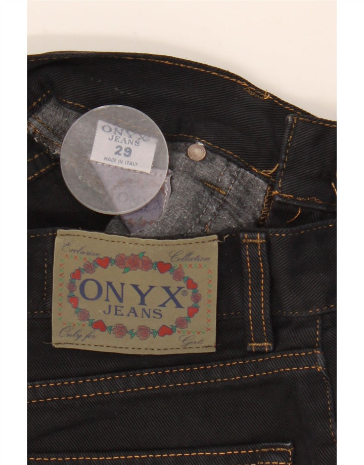Damskie zwężane dżinsy ONYX W29 L28 Czarna bawełna