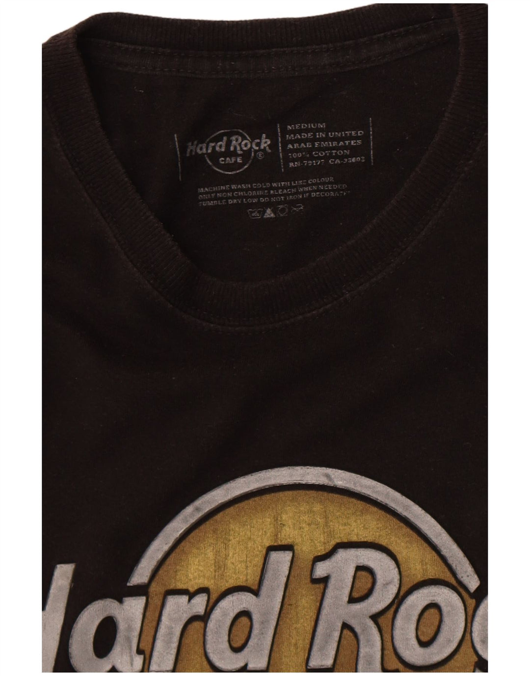 Męska koszulka z grafiką Hard Rock Cafe Paris, średnia, czarna bawełna