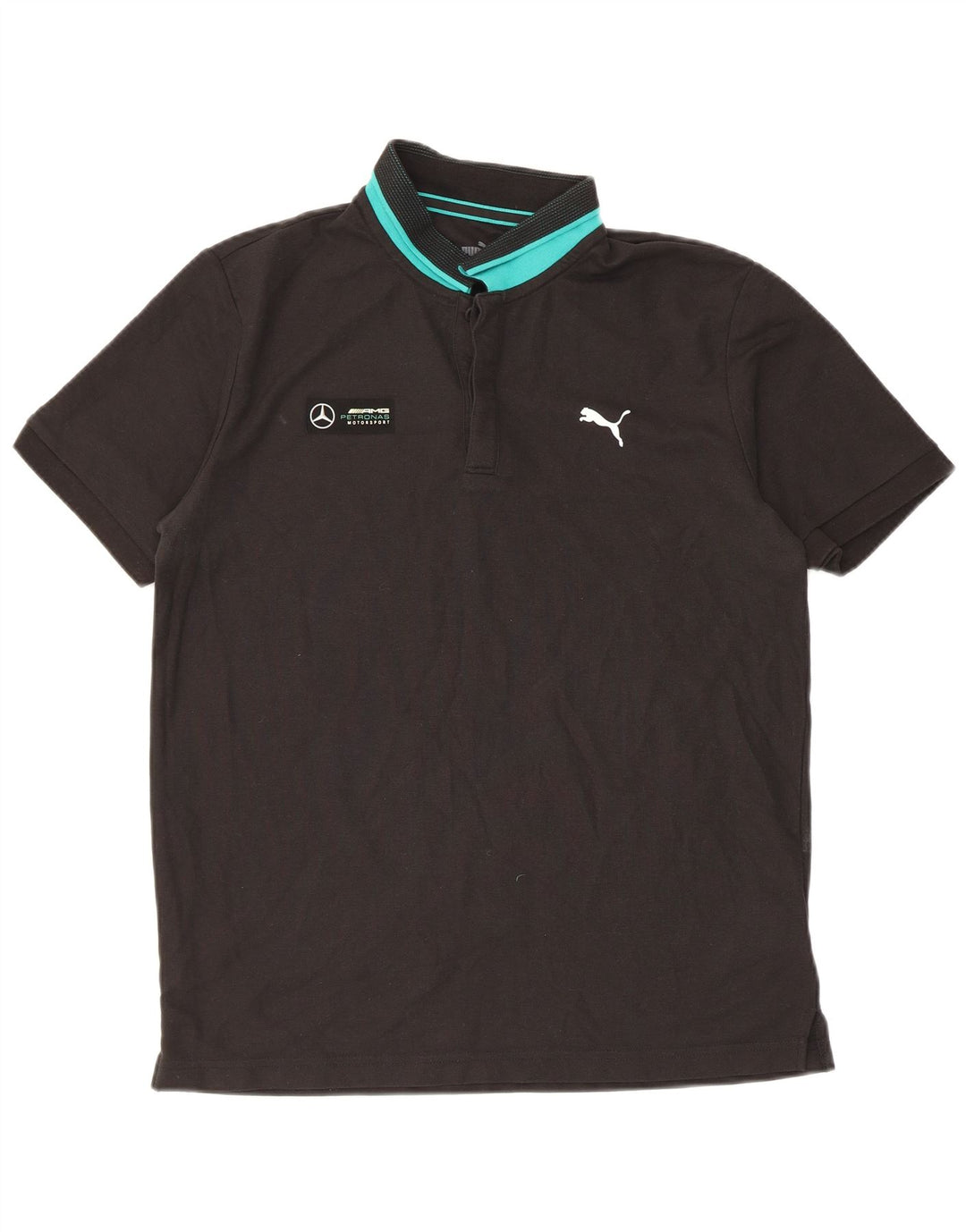 Męska koszulka polo Puma, bawełniana, średnia czarna, z blokami kolorów