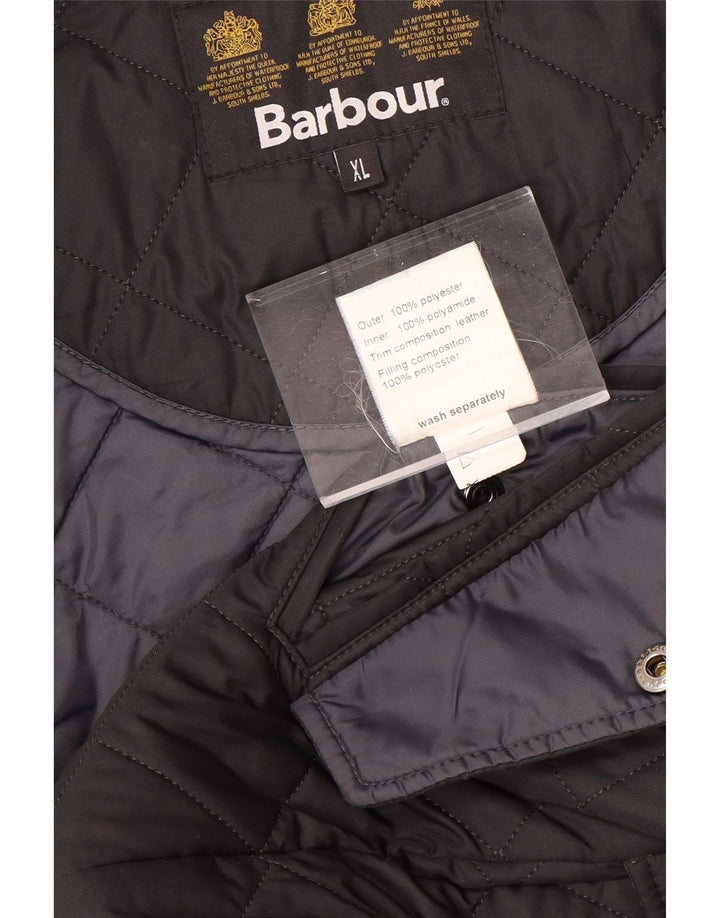 Męska pikowana kurtka BARBOUR UK 42 XL, czarna, poliester