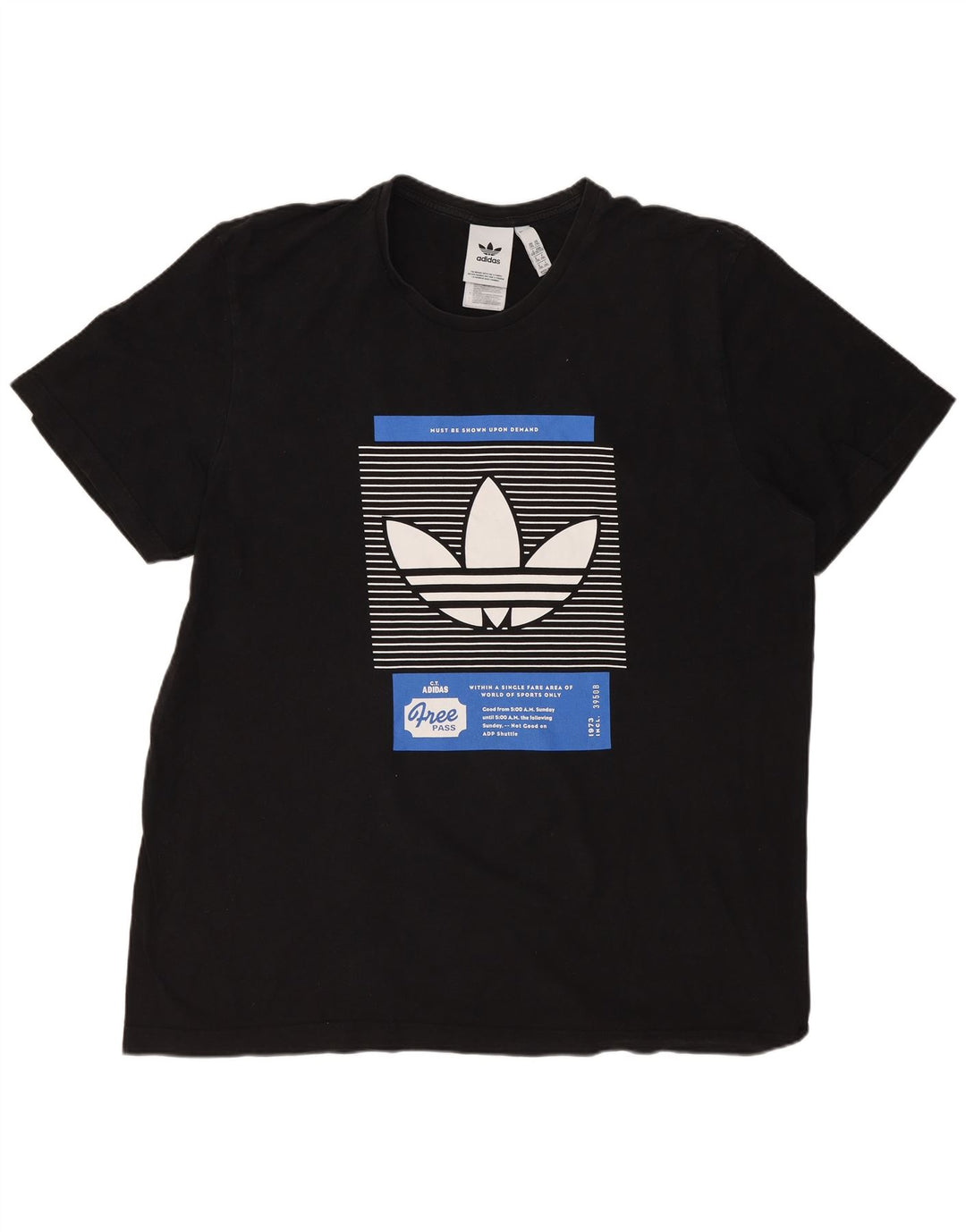 Męska koszulka z grafiką ADIDAS, 2XL, czarna, bawełniana