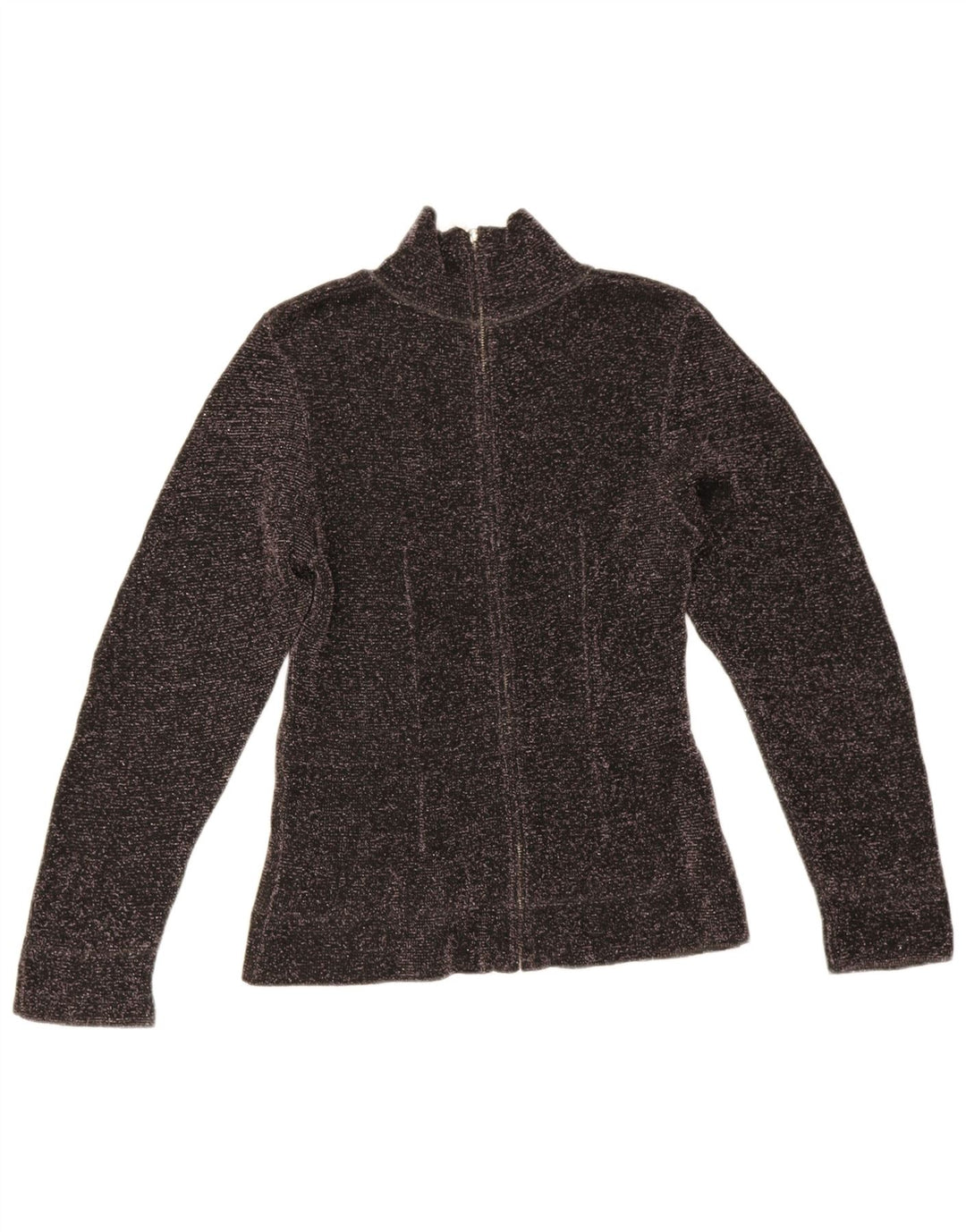 Sweter damski Zara z golfem UK 12, średni czarny, nakrapiany wiskoza