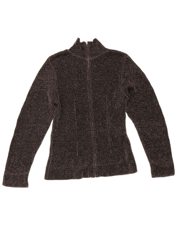 Sweter damski Zara z golfem UK 12, średni czarny, nakrapiany wiskoza