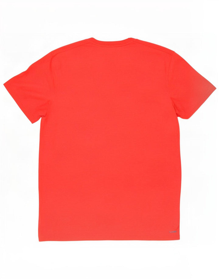 Adidas Męski T-shirt Slim Fit Top Duży Czerwony Poliester