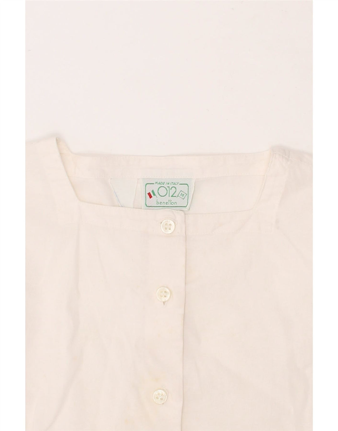 BENETTON Girls Short Sleeve Shirt Blouse 4-5 Years Medium White Vintage Benetton and Second-Hand Benetton from Messina Hembry 