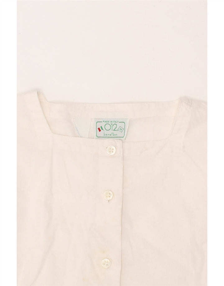 BENETTON Girls Short Sleeve Shirt Blouse 4-5 Years Medium White Vintage Benetton and Second-Hand Benetton from Messina Hembry 