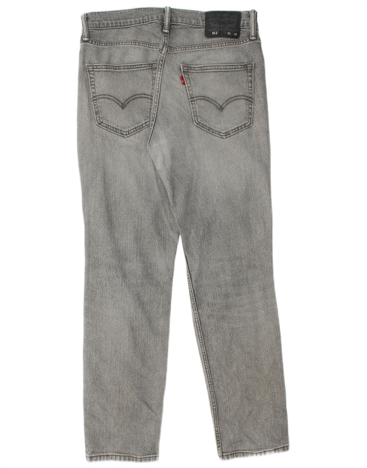 Męskie jeansy Levi's 511 w trudnej sytuacji, 32 L30, szara bawełna