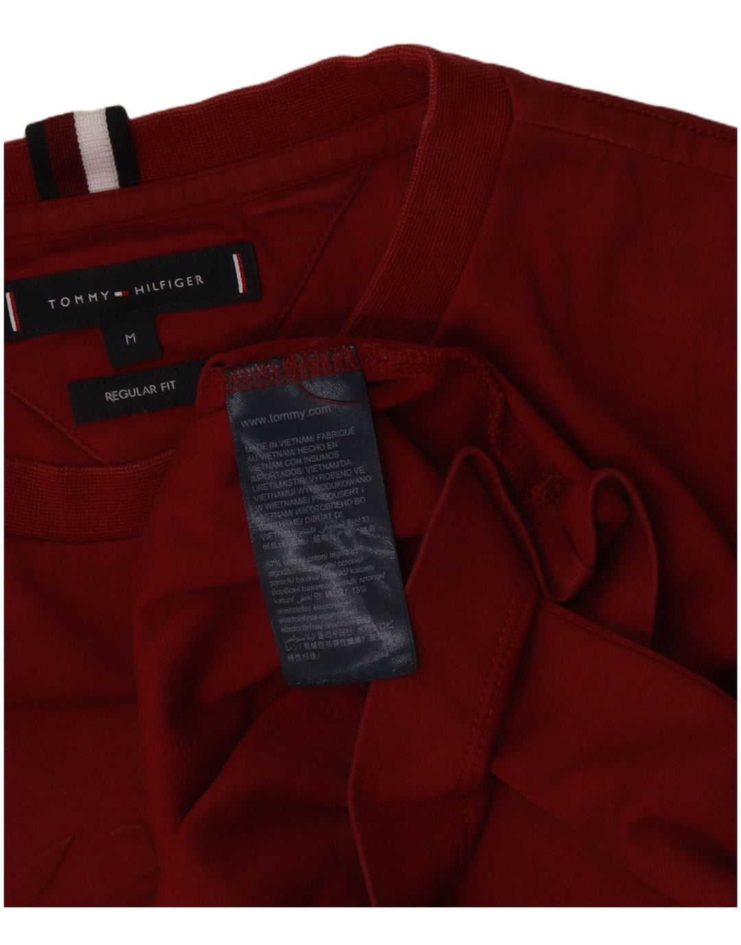 Męska koszulka z grafiką Tommy Hilfiger o regularnym kroju, średnia czerwona bawełna