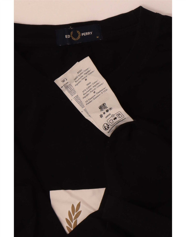 Męska koszulka z grafiką Fred Perry, średnia czarna bawełna