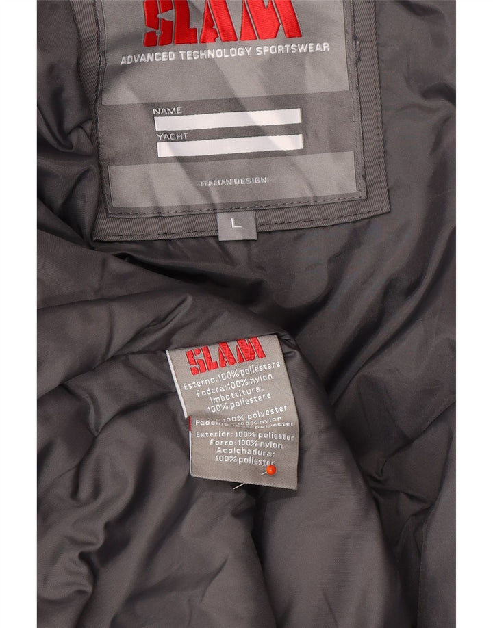 SLAM Mens Padded Coat UK 40 Large Grey Polyester