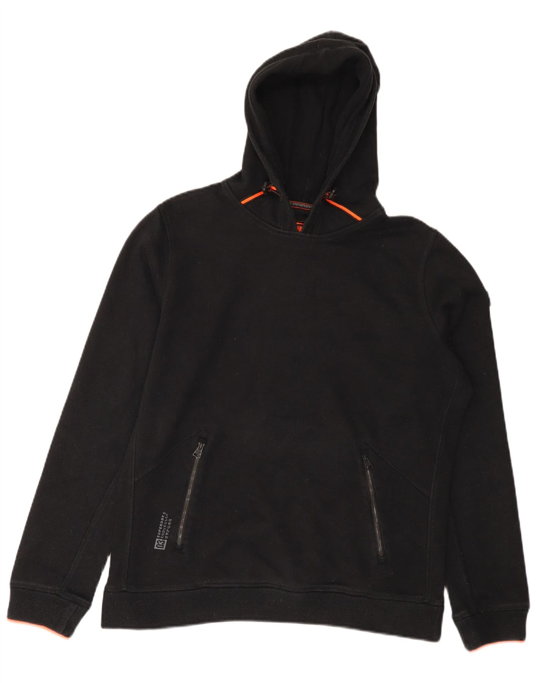 Męski sweter z kapturem Superdry, duży, czarny, poliestrowy