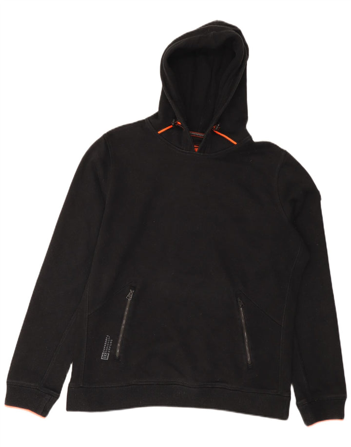 Męski sweter z kapturem Superdry, duży, czarny, poliestrowy