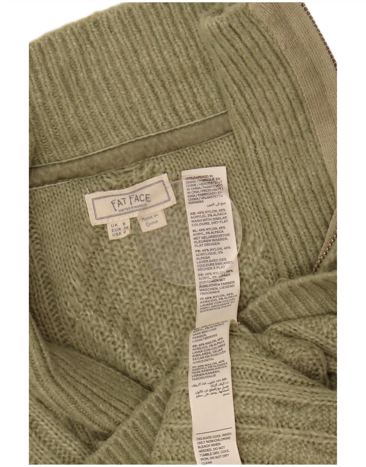 Damski sweter z zamkiem FAT FACE UK 8 Small Khaki Argyle/Diament