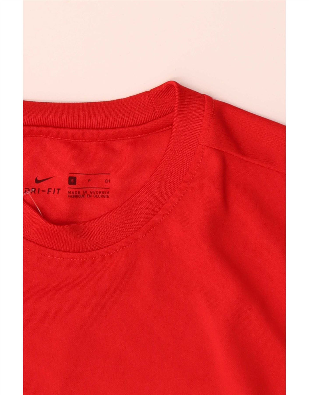 Męski T-shirt z grafiką Nike Dri Fit, mały, czerwony, poliestrowy