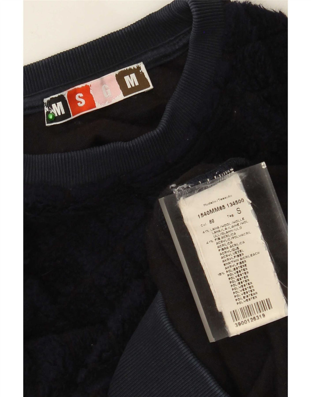 Męska bluza MSGM Sweter mały granatowy Argyle/diamentowa wełna