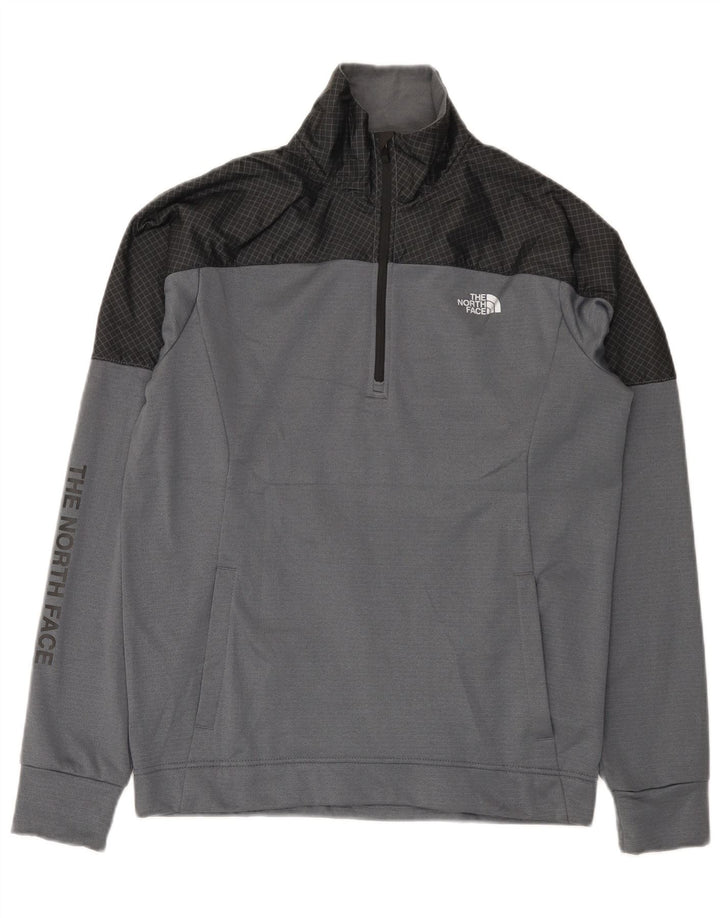 Męski sweter The North Face z grafiką, mały, szary, z blokami kolorów
