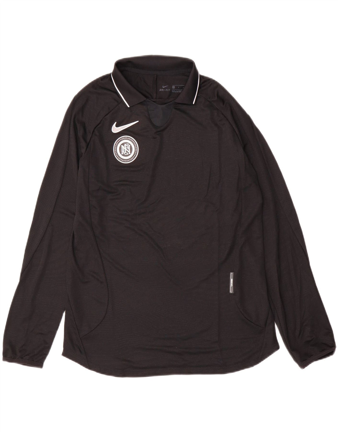 Męska koszulka Nike Dri Fit z długim rękawem, mała, czarna, poliestrowa
